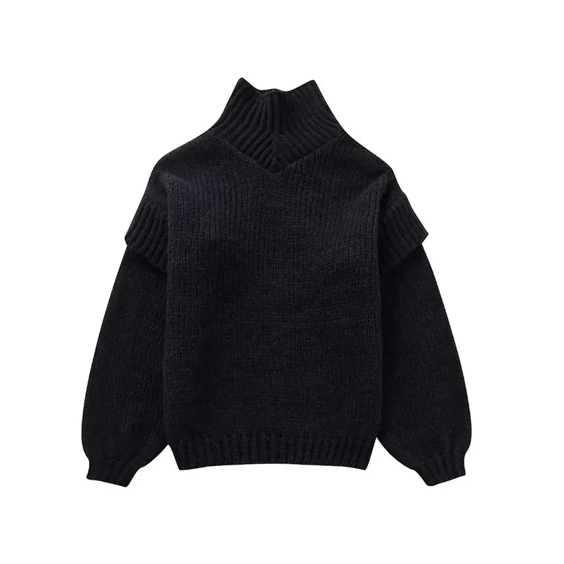 Pull Grande Taille Col Roulé Chaud Hiver