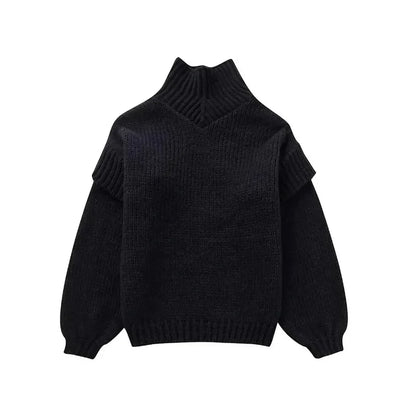 Pull Grande Taille Col Roulé Chaud Hiver