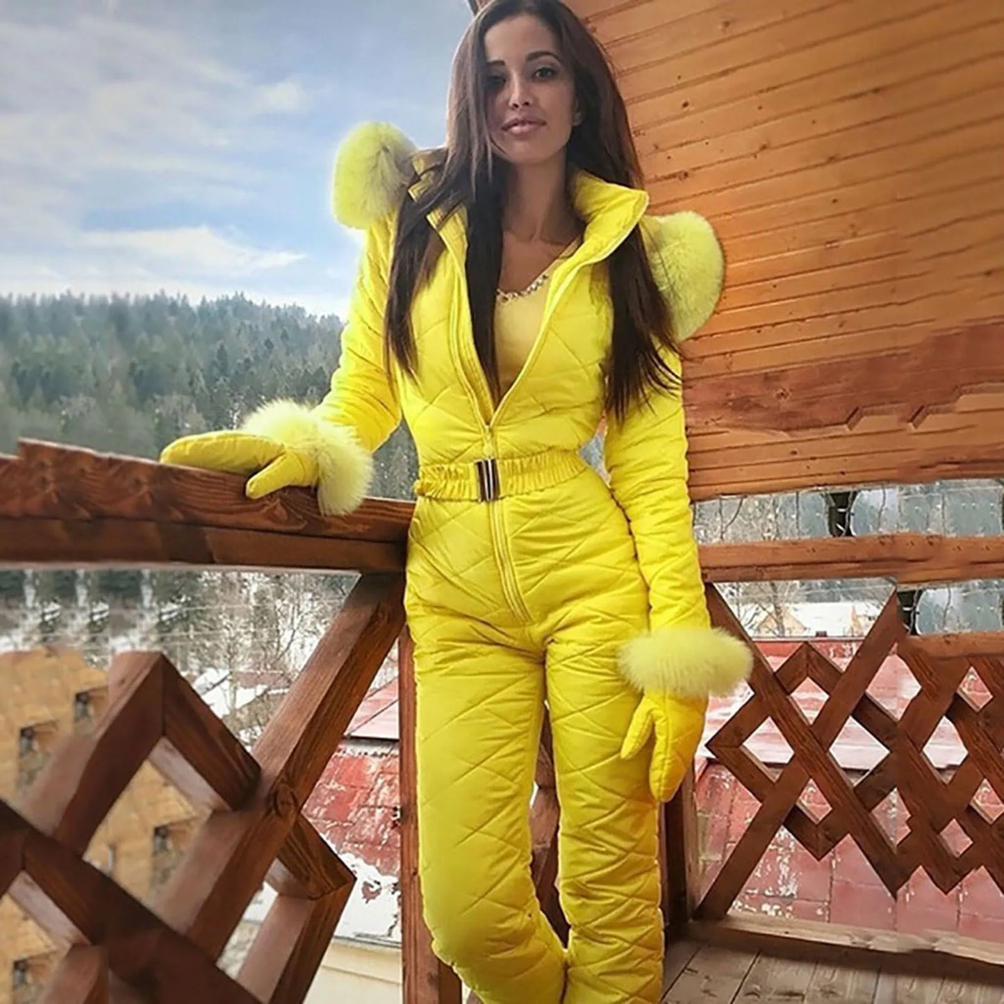 Combinaison Ski Femme Noir Matelassée
