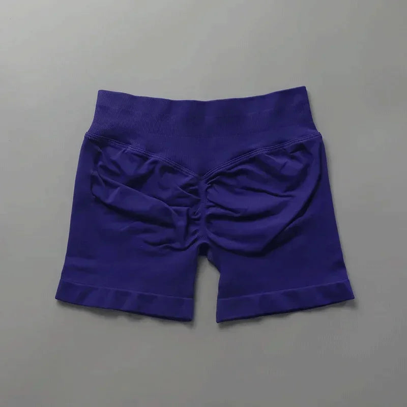Short sport femme sans couture taille haute gainant