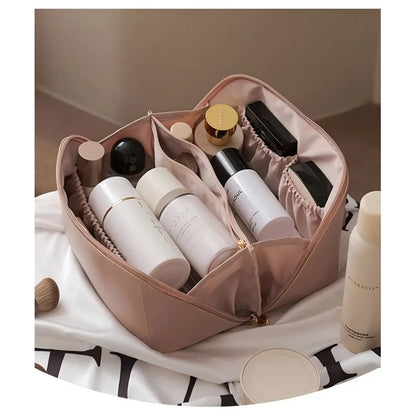 Trousse de toilette Femme Similicuir Poignée Fermeture Zippée