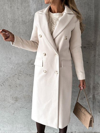 Manteau Femme Élégant Long à Boutons