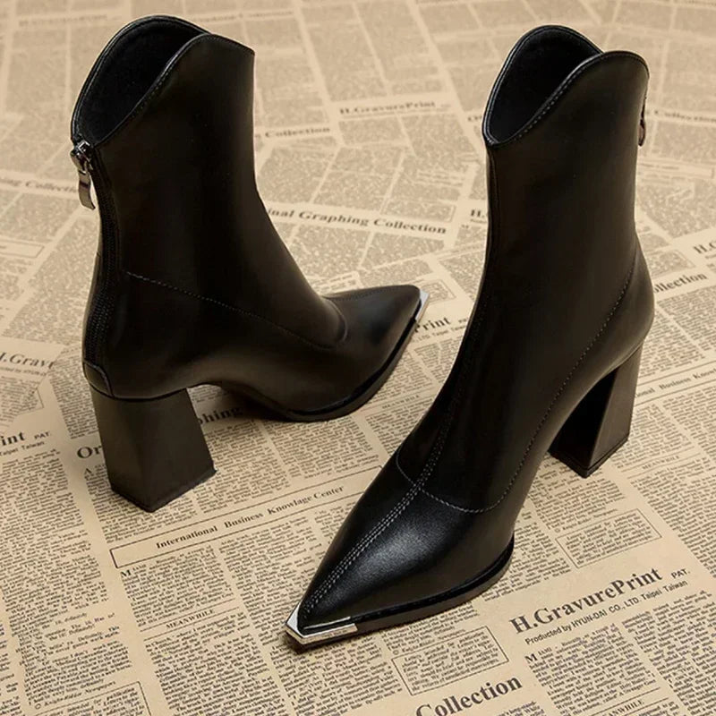 Bottines Femme Printemps Talon Pointu Élégantes