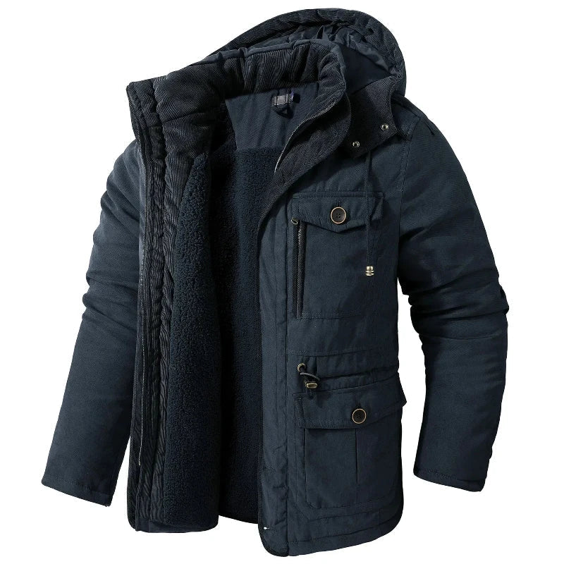 Manteau Hiver Douillet - Veste Polaire Étanche avec Capuche et Doublure Chaude