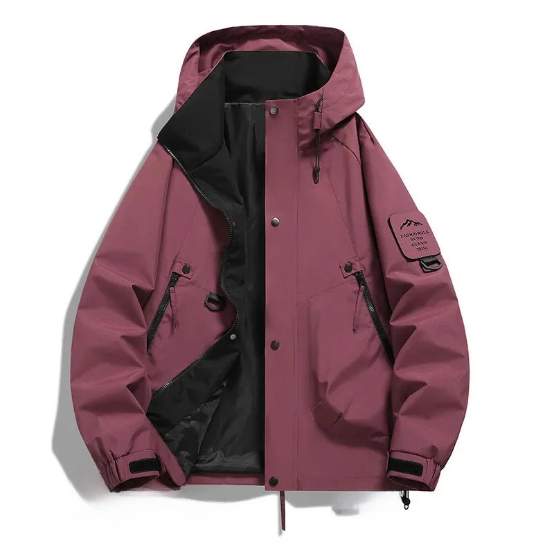 Parka Homme Capacité Compartiments avec Capuche et Fermeture Éclair