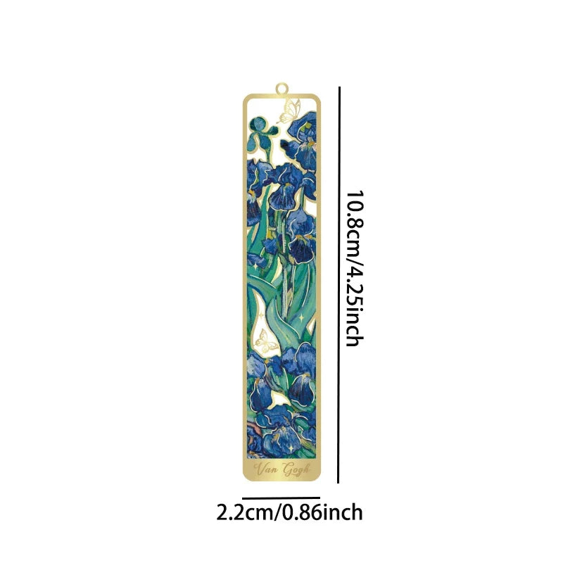 Marque-page Métal Floral Rétro avec Pompon Décoratif Fait Main