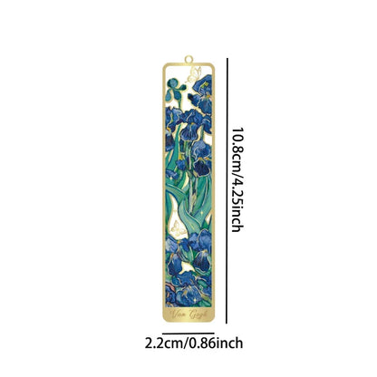 Marque-page Métal Floral Rétro avec Pompon Décoratif Fait Main