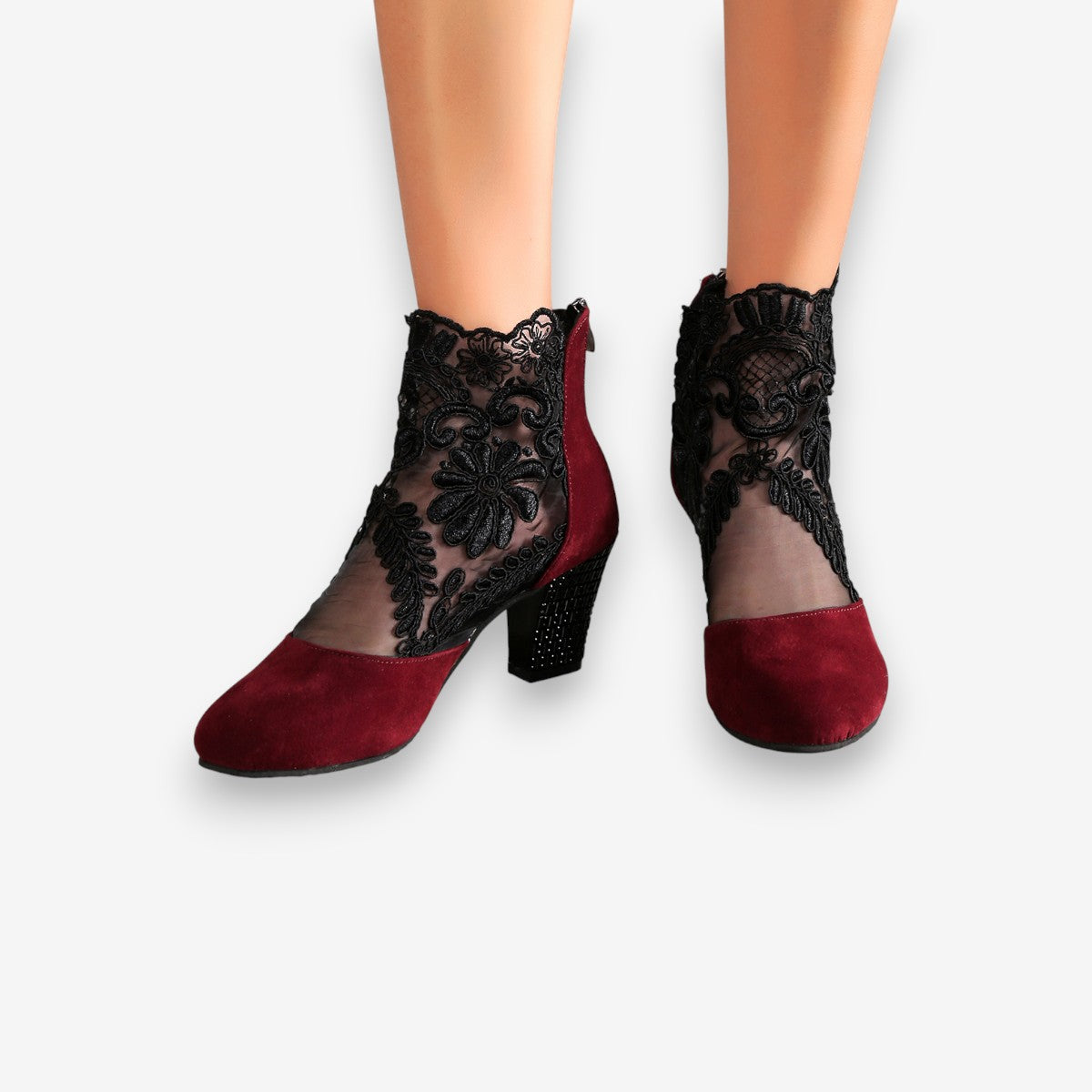 Chaussures Talons Hauts en Dentelle Féminines