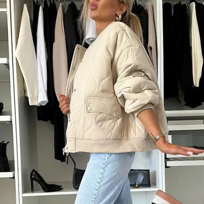 Bomber Femme Matelassé Confort Coupe Ample Oversize