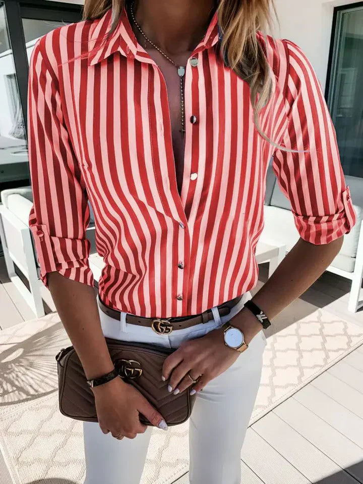 Chemisier femme bleu marine manches courtes élégant