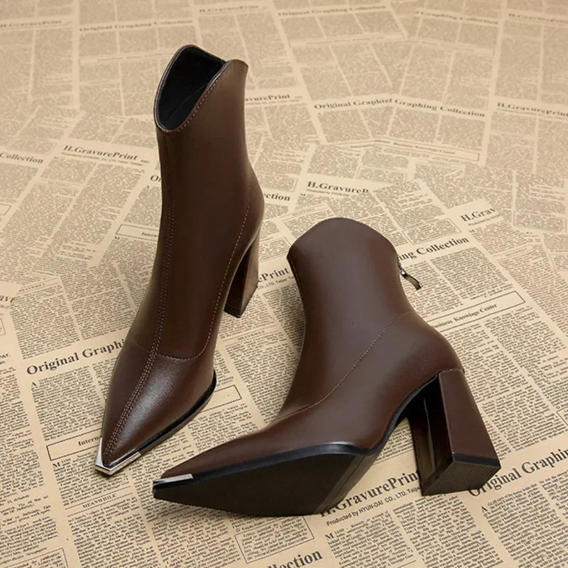 Bottines Femme Printemps Talon Pointu Élégantes