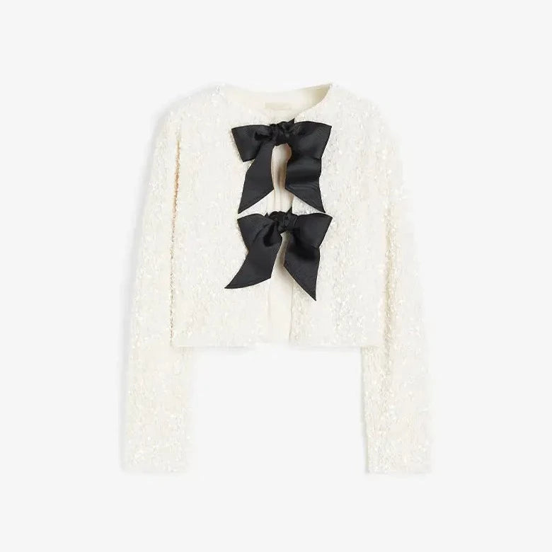 Veste en Paillettes Chic pour Femme avec Lacets