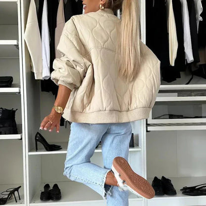 Bomber Femme Matelassé Confort Coupe Ample Oversize