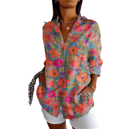Blouse Été Légère Fleurs Décolleté V