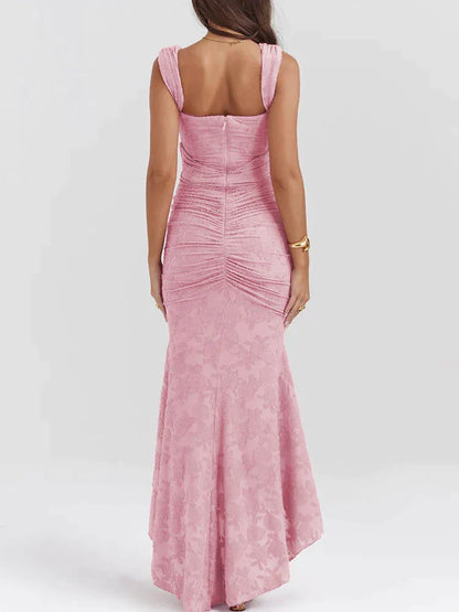 Robe de soirée sans bretelles en dentelle élégante