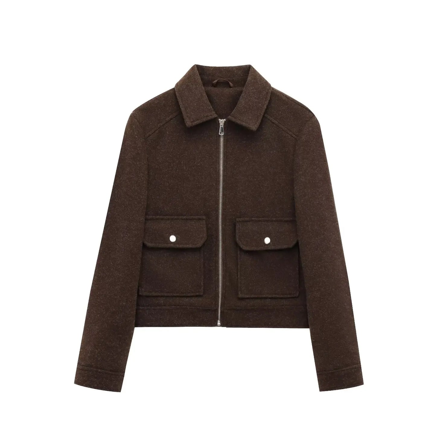 Veste Femme Décontractée Zippée Mélange Laine - BerlinGlamour