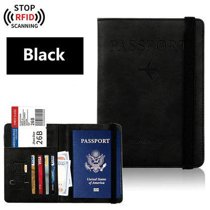 Porte-passeport Unisexe en PU avec Rangement Cartes Compact