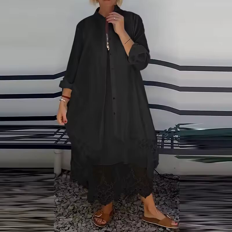 Ensemble Femme Robe et Cardigan Fluide Dentelle