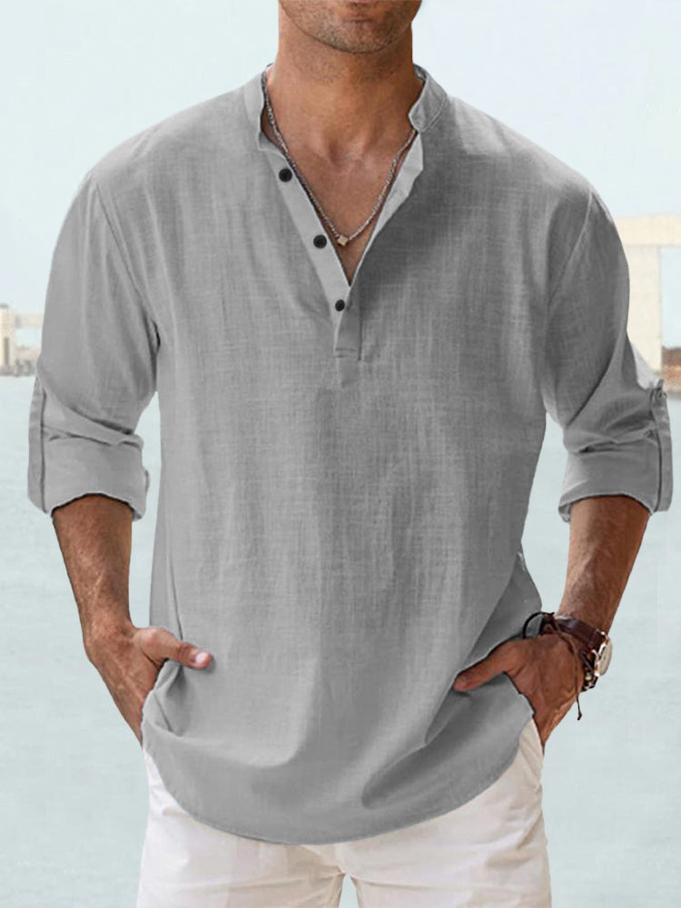 Chemise Homme Lin Respirante Coupe Ajustée Manches Longues
