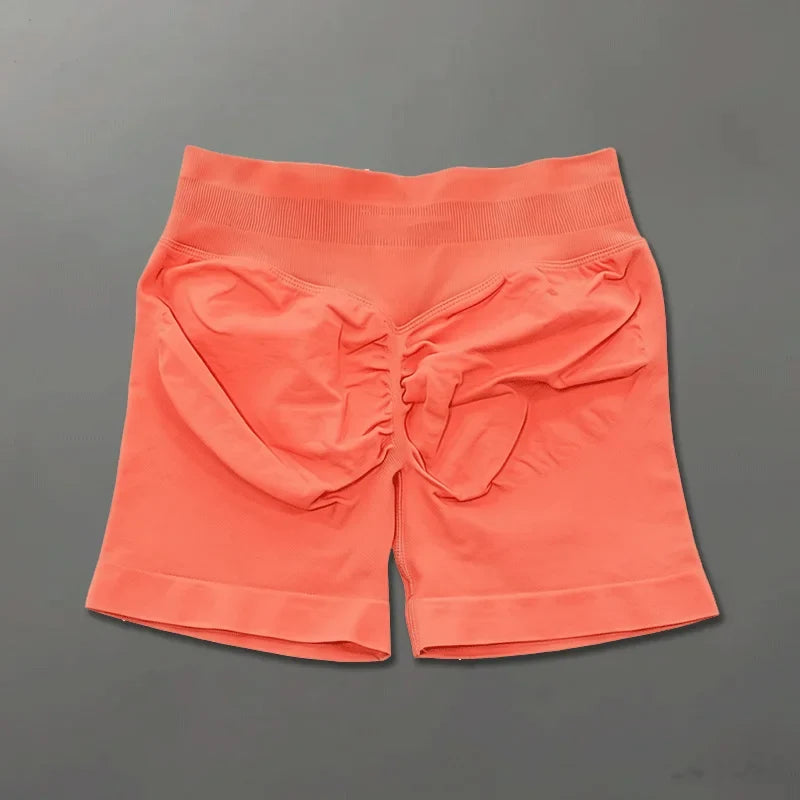 Short sport femme sans couture taille haute gainant