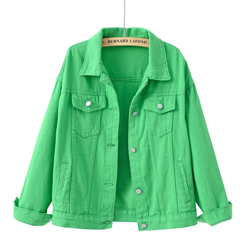 Veste Jean Femme Décontractée Boutons Côtelés