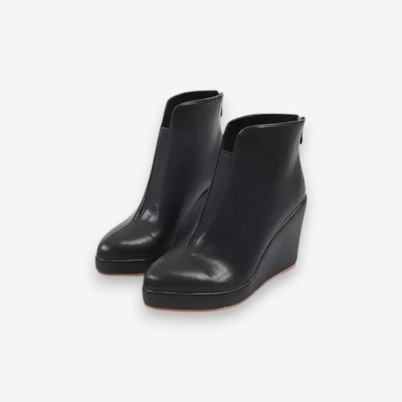 Bottes Femmes Talon Haut Pointu cuir noir - PanierRoyale