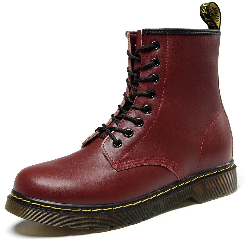 Bottines Unisexe Cuir Imperméable Coupe Montante