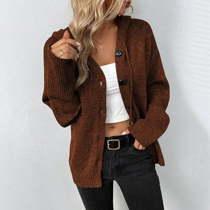 Cardigan Femme à Capuche Doux et Confortable