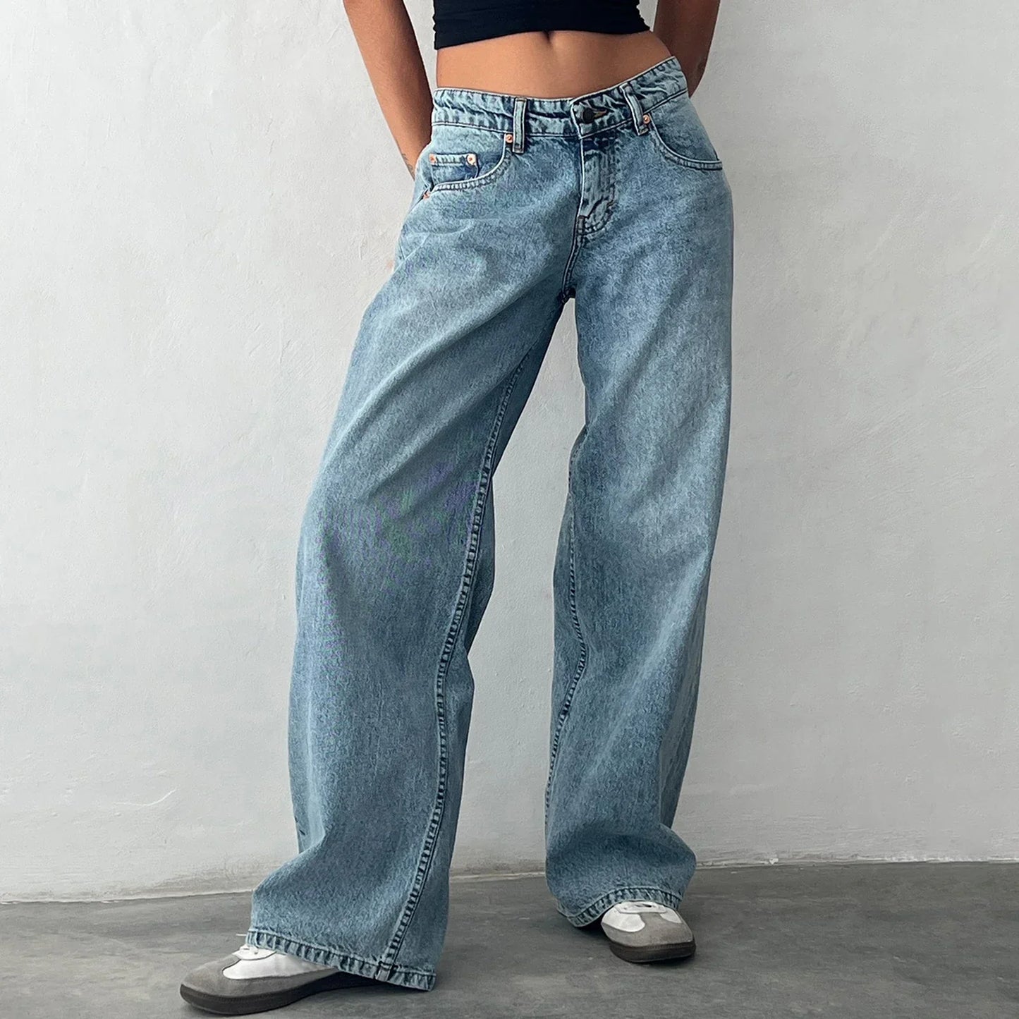 Jean Femme Large Vintage Blanc - BerlinGlamour