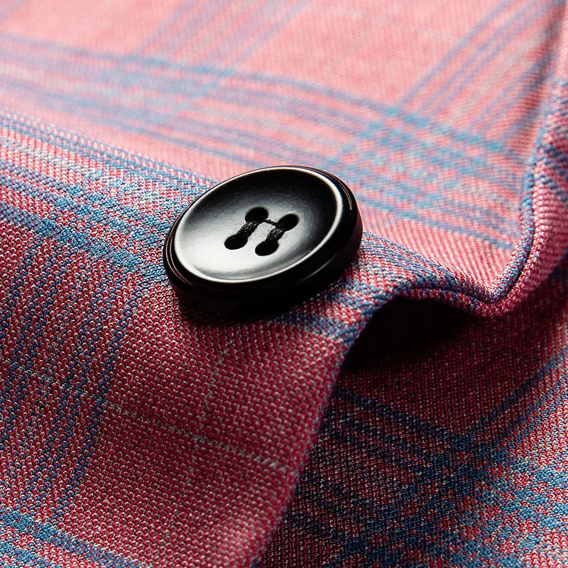 Blazer femme rose en carreaux élégant
