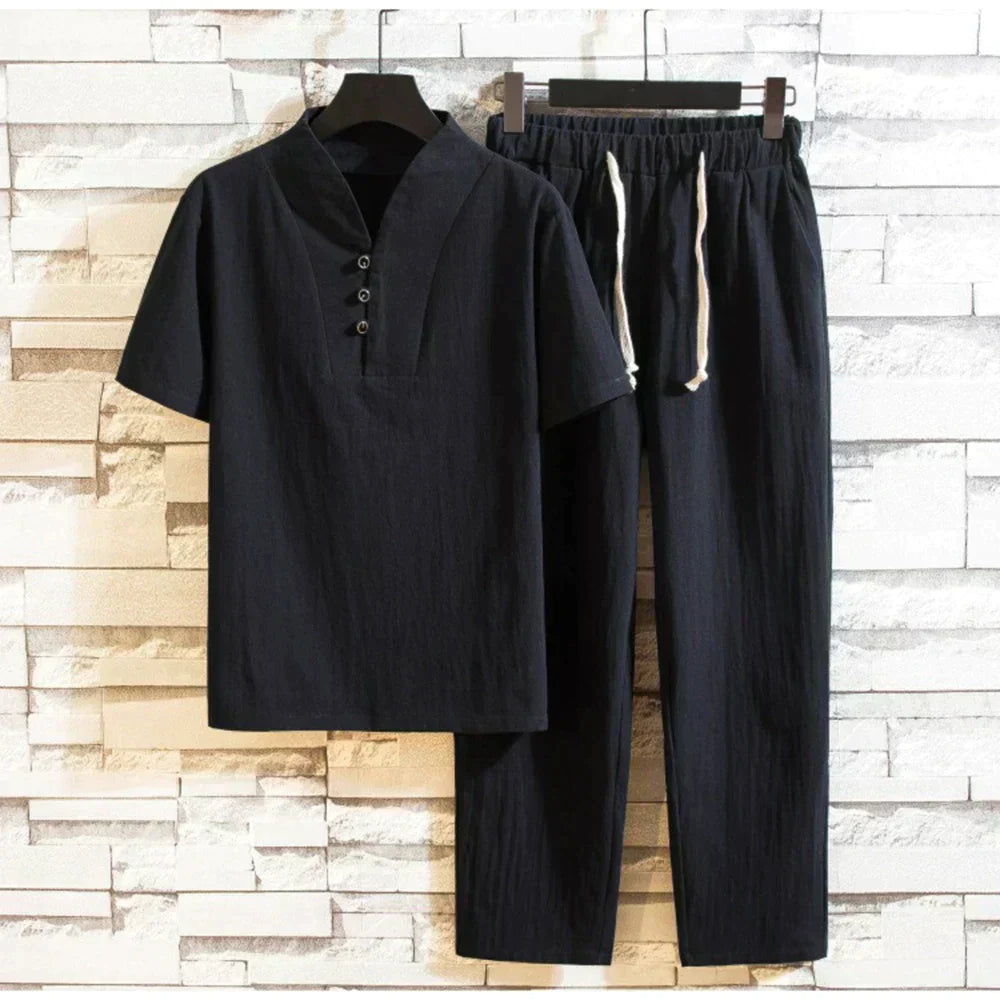 Ensemble Homme Décontracté Henley et Pantalon