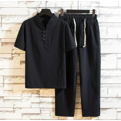 Ensemble Homme Décontracté Henley et Pantalon