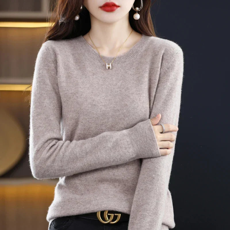 Pull Femme Cachemire Col Rond Coupe Confortable
