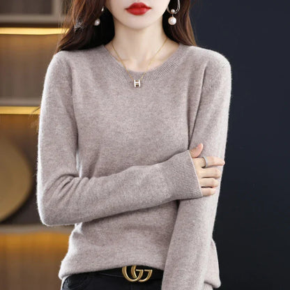 Pull Femme Cachemire Col Rond Coupe Confortable