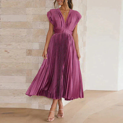 Robe Plissée Femme Élégante et Colorée