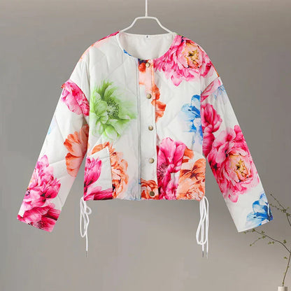 Veste légère avec imprimée floral multicolore - vue 2