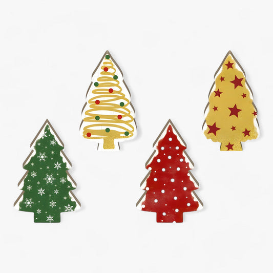 Sapins de Noël en Bois Miniatures Chic Rustique - PanierRoyale