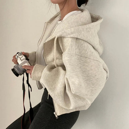 Veste à capuche oversize zippée
