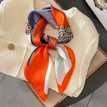 Foulard Carré Femme Satin Imprimé Multi-usage