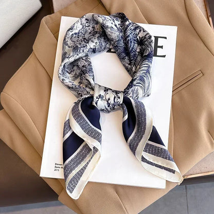 Foulard Carré Femme Satin Imprimé Multi-usage