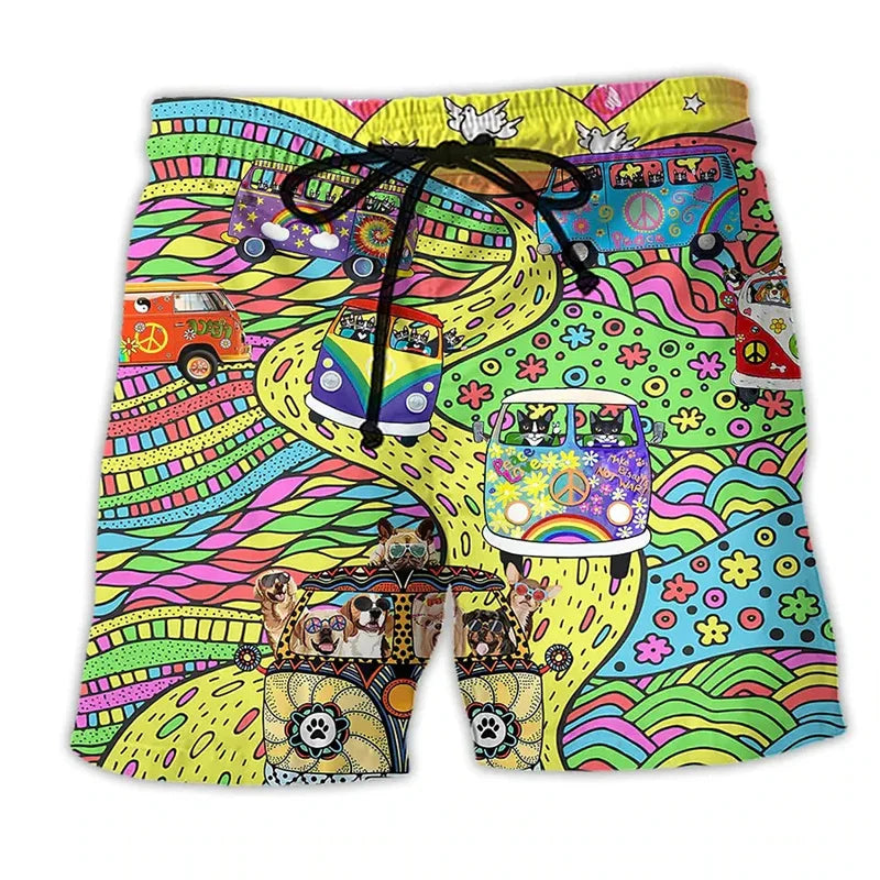 Short de bain homme imprimé couleur et ludique