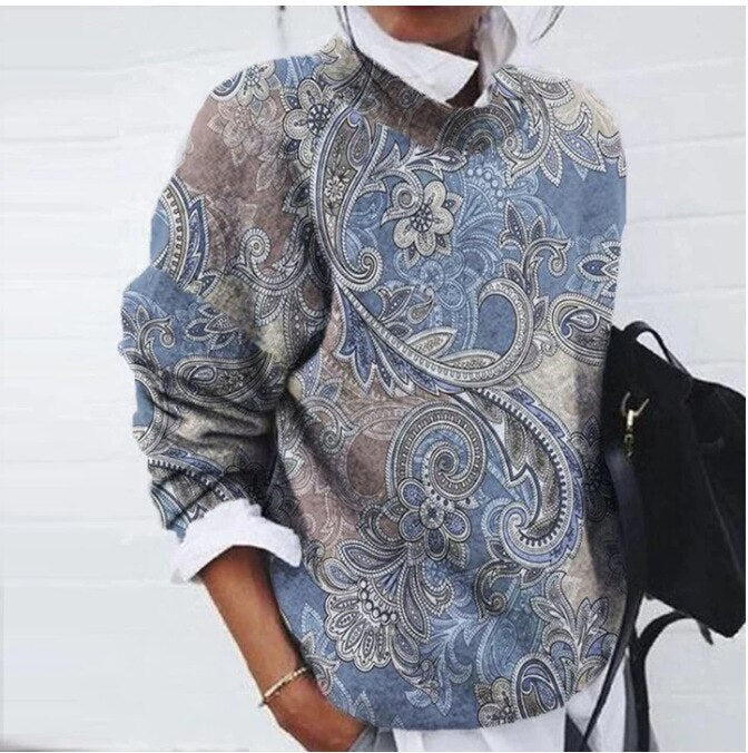 Pull Femme à Fleurs Décontracté et Coloré