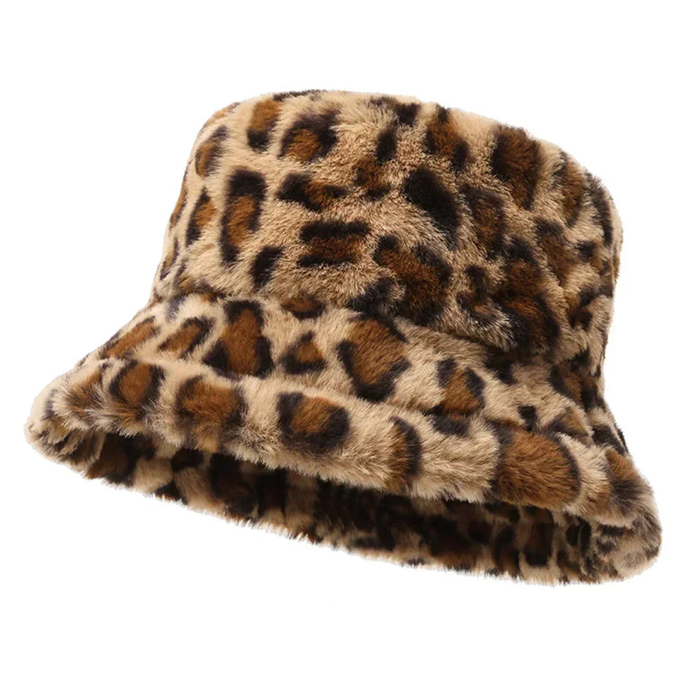 Chapeau Femme Hiver Doux et Chaud Léopard - PanierRoyale