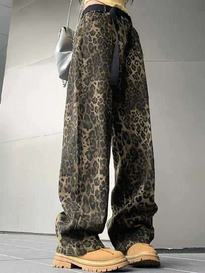Jean Femme Large Leopard Imprimé