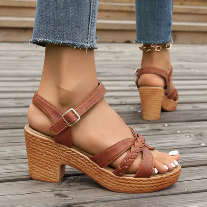Sandales Hauts Talons Femmes à Boucles Élégantes