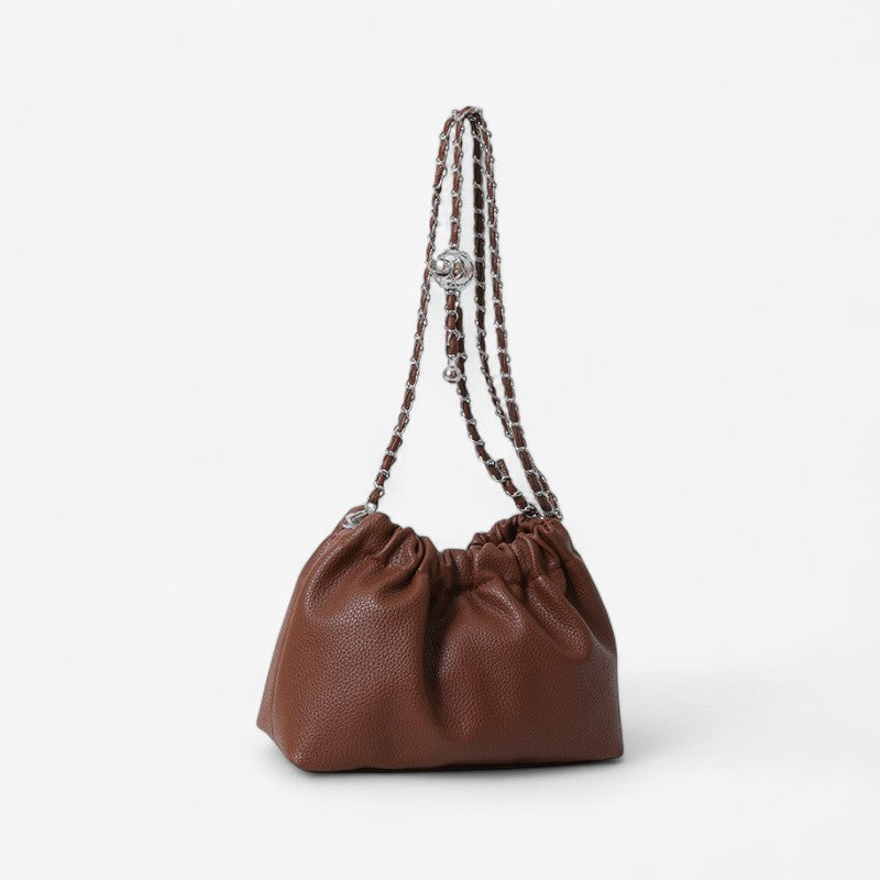 Sac à main Bandoulière en Cuir avec Chaîne Or