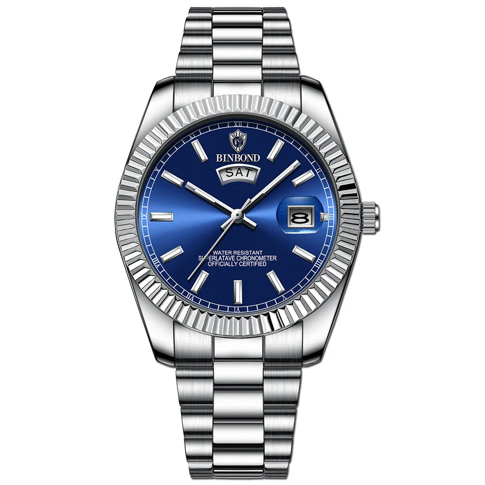 Montre Homme Acier Inoxydable avec Affichage Date