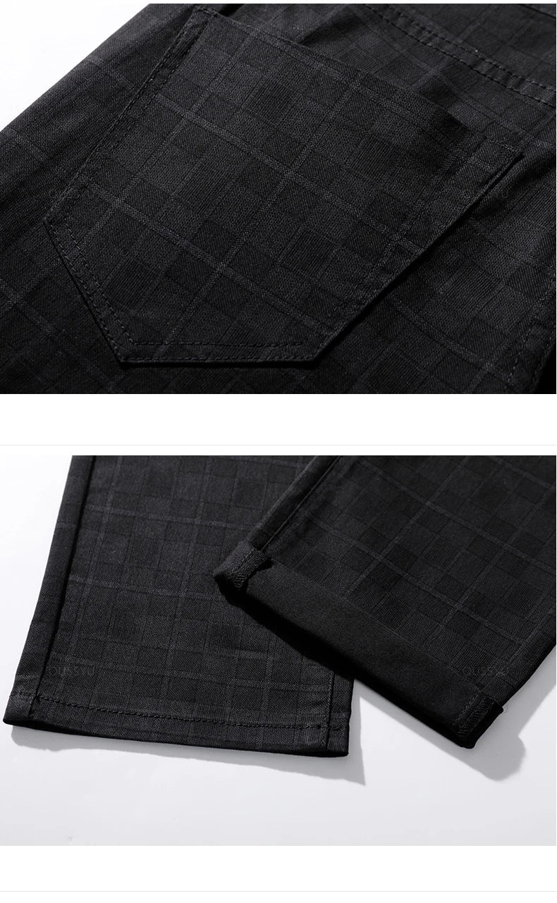 Pantalon Slim Homme à Carreaux pour Loisirs et Ville