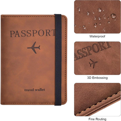 Porte-passeport Unisexe en PU avec Rangement Cartes Compact