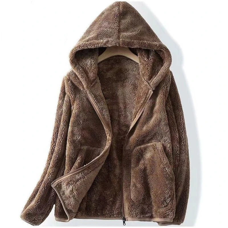 Blouson Hiver Femme Douillet avec Fermeture Éclair